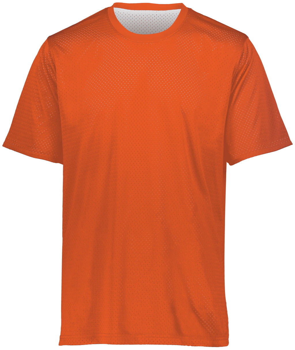 Augusta Youth S/S Mesh Reversible Jersey - Orange/White