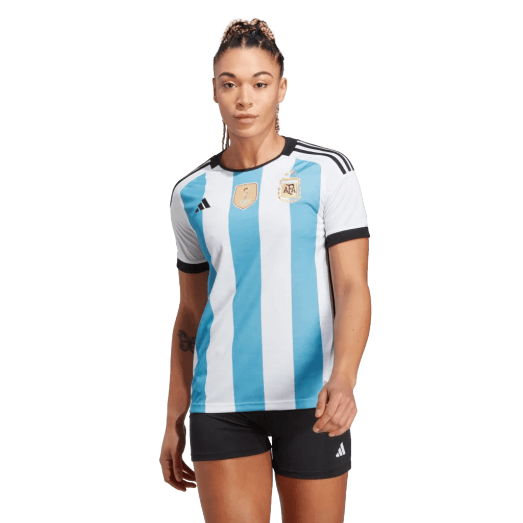 Adidas Argentina 2022 Womens 3-Star Winners Home Jersey